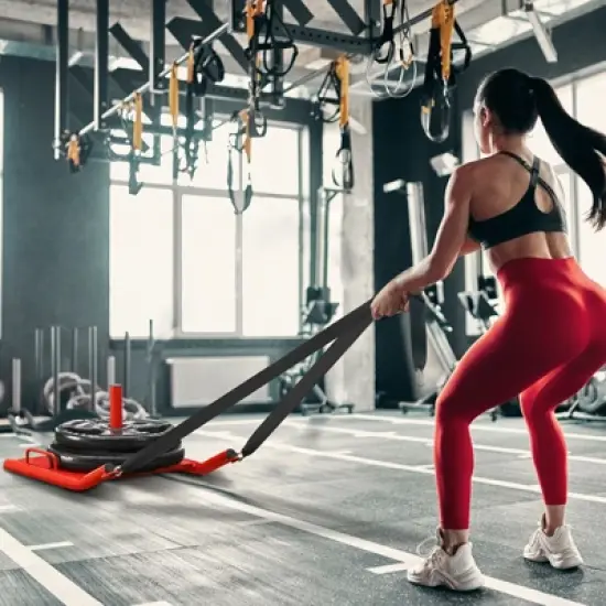 VEVOR Weight Training Pull Sled, Fitness Strength Speed Training Sled, Steel Power Sled Workout Equipment for Athletic Exercise and Speed Improvement image {1}