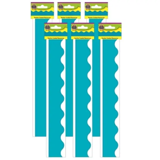 Teacher Created Resources&reg; Teal (solid) Scalloped Border Trim, 35 Feet Per Pack, 6 Packs image {3}