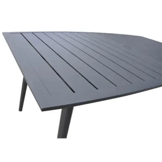 Courtyard Casual Osborne Black Aluminum Outdoor Dining Set w/ Table and 6 chairs with Cushions image {3}