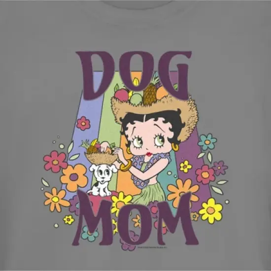 Junior's Betty Boop Floral Dog Mom T-Shirt image {1}