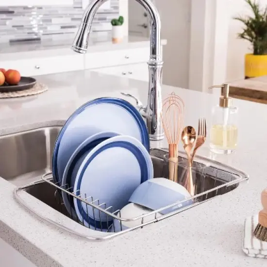 Better Houseware Stainless Steel Adjustable Over-the-Sink Dish Drainer in Silver image {3}