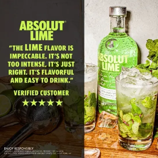 Absolut Lime Vodka - 750ml Bottle image {2}