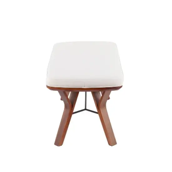 42" Folia Bench Polyester/Wood Walnut/Cream - LumiSource image {1}