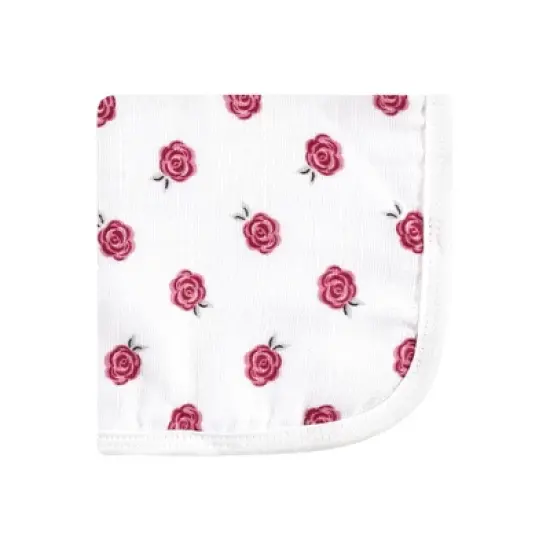Hudson Baby Infant Girl Cotton Muslin Washcloths, Rose, One Size image {4}