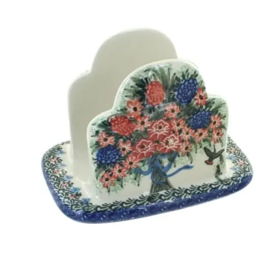 Blue Rose Polish Pottery 487 Ceramika Artystyczna Napkin Holder image {8}