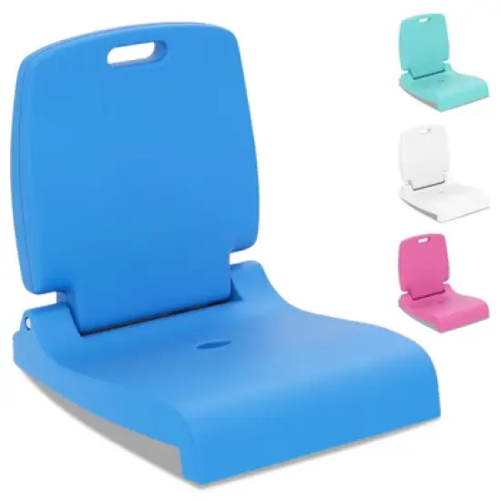 Costway Poolside Chair for Edge of Pool with Back Support & Handles Portable Picnic Chair White/Blue/Pink/Green image {9}