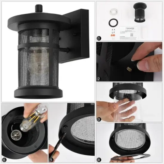 Osprey 7.5" Outdoor Sconce (Set of 2) - PLT4029 - Black - Safavieh image {6}