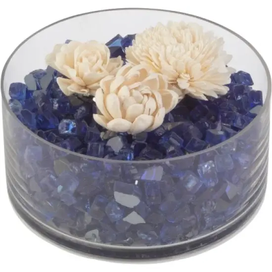 Home-Complete 10.47 lbs  .5" Reflective Crushed Rock Fire Glass Blue image {4}