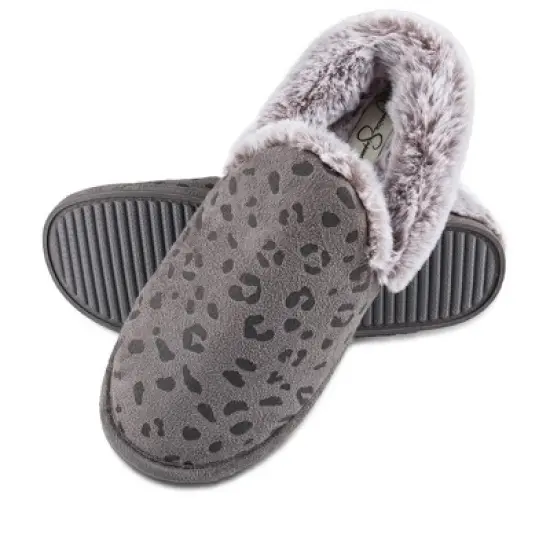 Jessica Simpson Women's Leopard Embossed Slip-On Plush Slipper image {5}