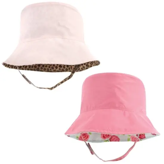 Hudson Baby Infant Girl Sun Protection Hat, Mint Floral Leopard image {2}
