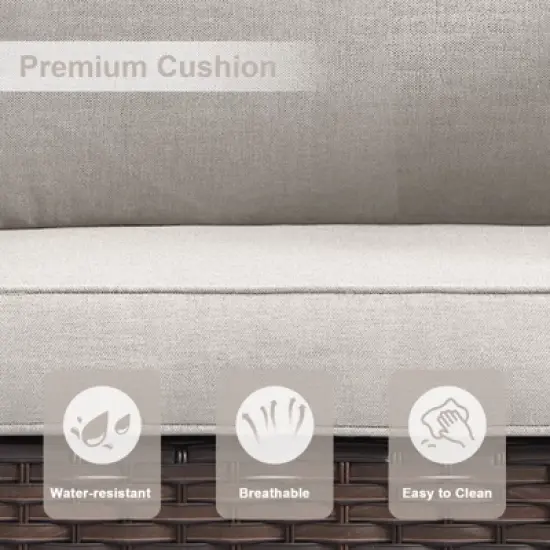 Belord 8PCS Outdoor Patio Furniture Set, All Weather Outdoor Sectional Set with Storage Box, L-Shape Sectional Sofa, Swivel Patio Chair, Coffee Table image {6}