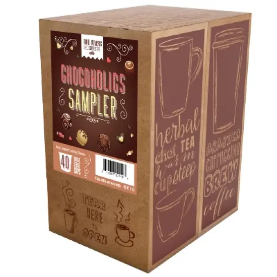 Two Rivers Chocoholic Coffee and Hot Chocolate Variety Pack, 2.0 Keurig,40 Count image {1}