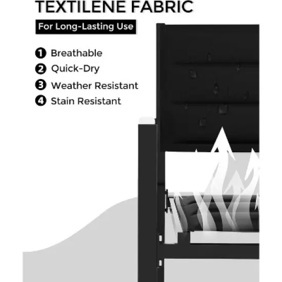 Set of 2 Aluminum Stackable Patio Chairs &ndash; Outdoor Dining Chairs with Breathable Textilene Fabric for Deck, Backyard, and Garden image {3}