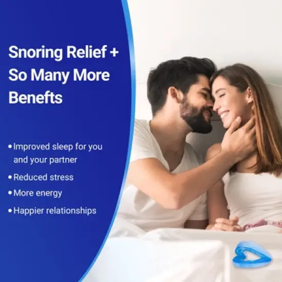 YEVYO Anti-Snoring Mouthpiece - Mouth Guard Device with +2mm Jaw Adjustment, Breathable Anti Snoring Solution for Men & Women - Includes Case - Blue image {5}