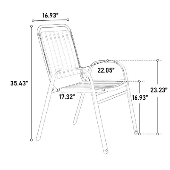 ELJGET 7 Piece Outdoor Dining Table Set for 6, Metal Dining Table with 6 Plastic Chairs for Patio, Deck, Yard image {9}