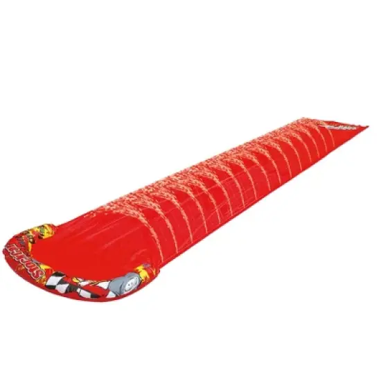 Pool Central 16.5' Inflatable Race Track Themed Ground Level Water Slide - Red image {1}