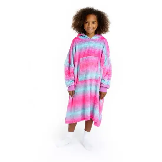 Sleep On It Girls Ombre Leopard Wearable Cozy Fleece Blanket Hoodie image {1}