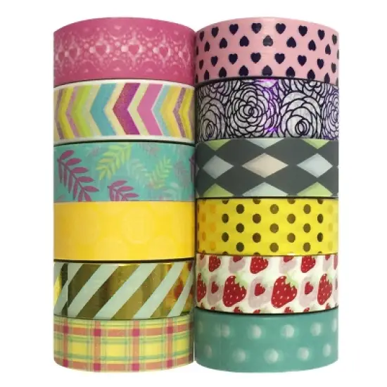 Wrapables Washi Masking Tape Collection, Set of 12 WPSET04 image {11}