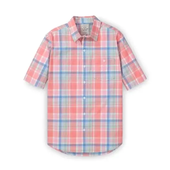 Hope & Henry Mens' Organic Cotton Short Sleeve Poplin Button Down Shirt image {3}