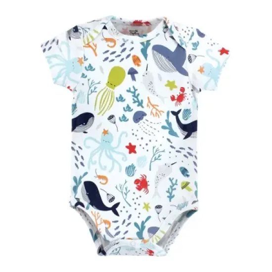 Touched by Nature Organic Cotton Bodysuits, Sea Critters image {3}