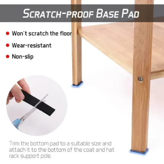 Artloge 3 Tier Free Standing Garment Organizer Natural Bamboo Coat Rack Corner Tall Garment Rack with 8 Hooks for Bedroom Living Room Entryway image {4}