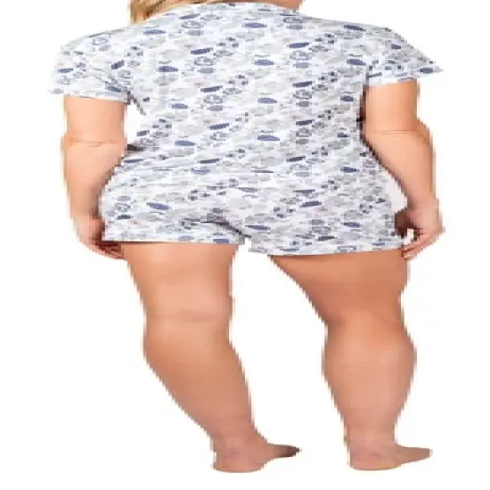 Blis Women's Notched Collar Short Sleeve Short Pajama Set image {4}