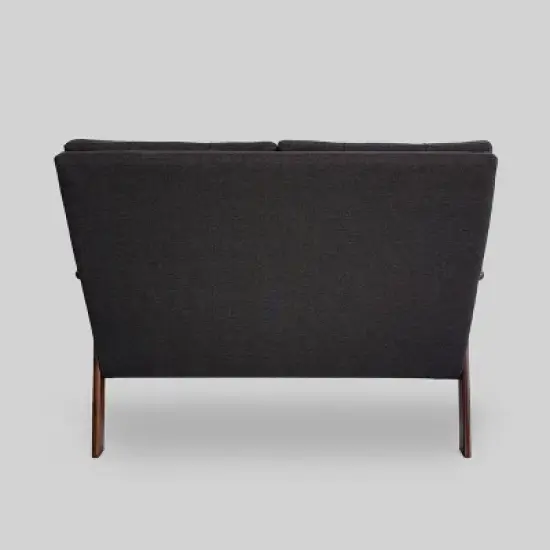 Duluth Mid Century Tufted Loveseat Black - Christopher Knight Home image {2}