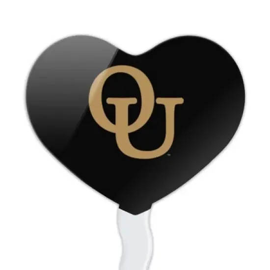 Oakland University Secondary Logo Heart Love Cupcake Picks Toppers Decoration Set of 6 image {1}