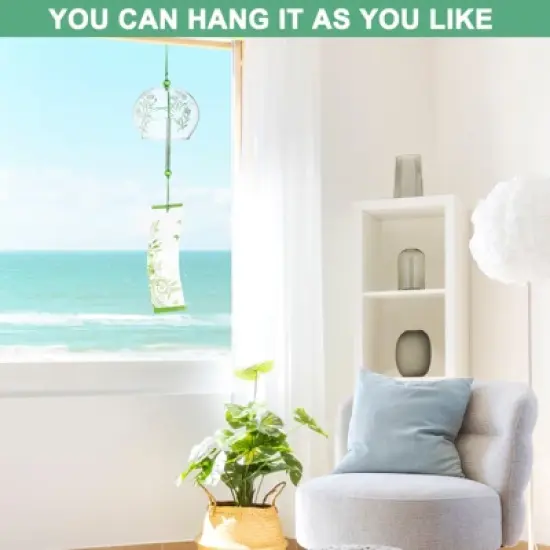 Unique Bargains Handmade Outdoor Garden Decoration Wind Chimes Green Purple 1 Pack image {5}