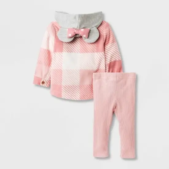Baby Girls' Disney Minnie Mouse Solid Top and Bottom Set - Pink image {1}