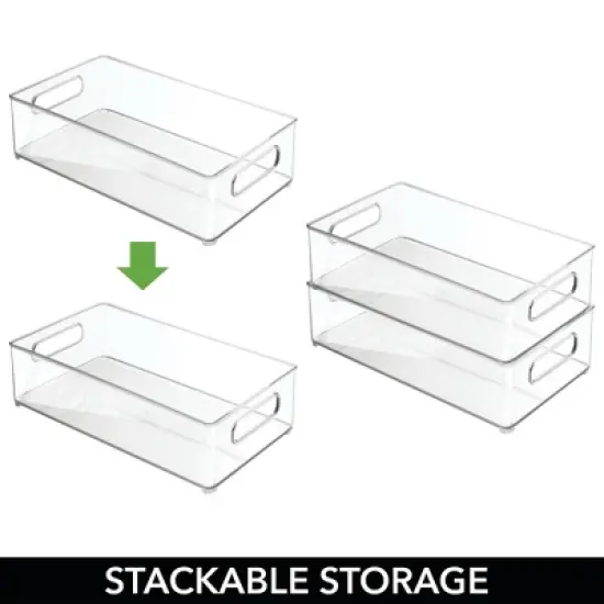 iDesign Plastic Stackable Fridge Bin with Handles, Set of 6, Clear, Made in USA image {2}