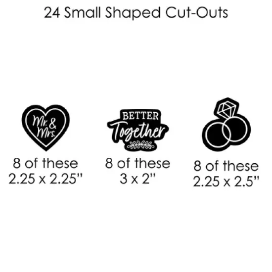 Big Dot of Happiness Mr. and Mrs. - Black and White Wedding or Bridal Shower DIY Decorations - Clothespin Garland Banner - 44 Pieces image {4}