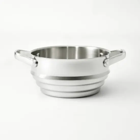 Stainless Steel Stock Pot Steamer Insert - Fits 1.5qt & 3qt Silver - Figmint&trade;: Vegetable & Food Steamer Basket image {3}