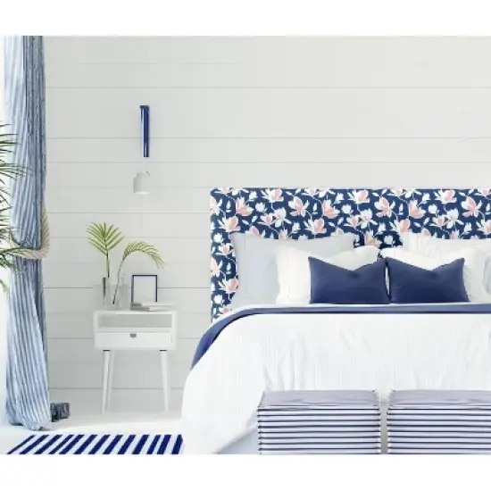 French Seam Ottoman in Nautical Stripe Navy - Skyline Furniture image {5}