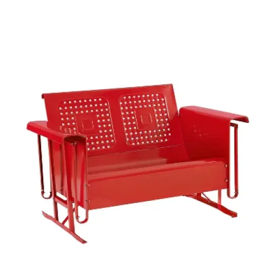 Bates Outdoor Loveseat  Glider - Bright Red - Crosley image {3}