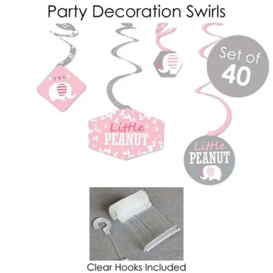 Big Dot of Happiness Pink Elephant - Girl Baby Shower or Birthday Party Supplies - Banner Decoration Kit - Fundle Bundle image {3}