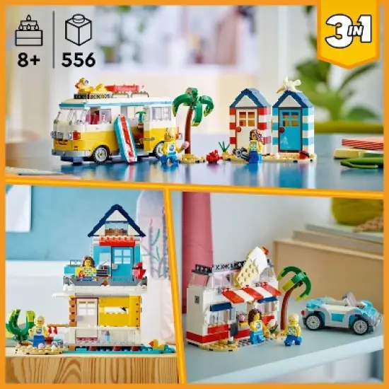LEGO Creator 3 in 1 Beach Camper Van Toy Summer Set 31138 image {1}