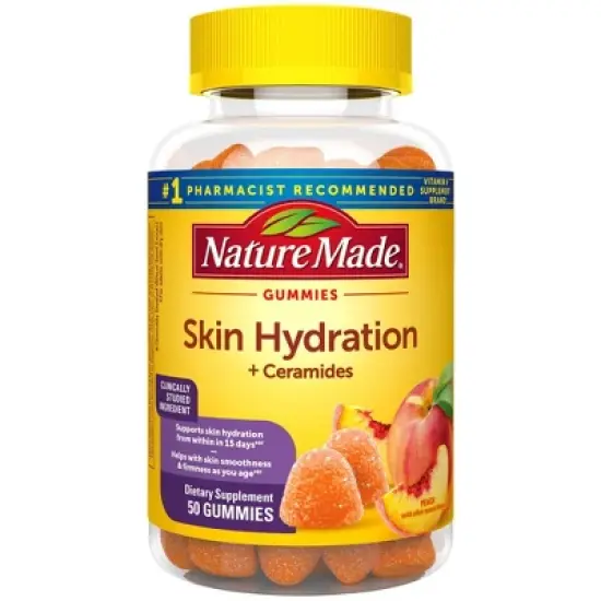 Nature Made Skin Hydration Ceramides Dietary Supplement Gummies - Peach - 50ct image {7}