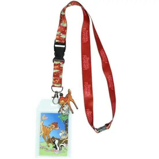 Disney Bambi Besties Forever Lanyard ID Badge Holder and 2" Rubber Charm image {5}