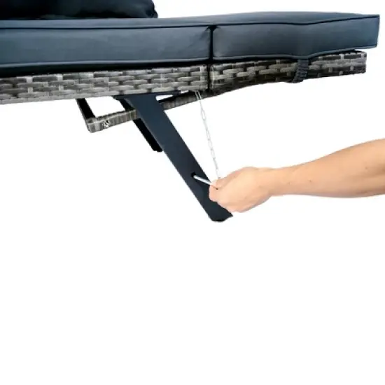 Whisen Wicker Patio Foldable Bench image {9}