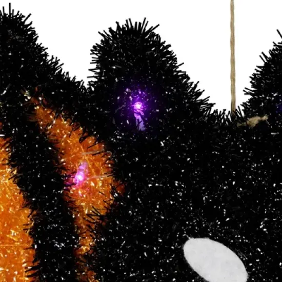 Northlight LED Lighted Bat Halloween Decoration - 25" - Black and Orange - Purple Lights image {5}