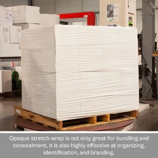 PSBM 1 Roll Opaque White Machine Length Hand Stretch Wrap, 20 in. x 5000 Ft. x 80 Ga image {1}