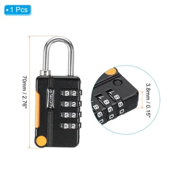 Unique Bargains Locker Luggage Bike 4 Digit Combination Lock with Security Cable Set image {1}