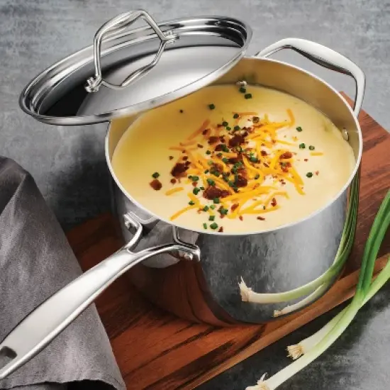 Tramontina Gourmet Tri-Ply Clad 4qt Sauce Pan with Lid Silver image {6}