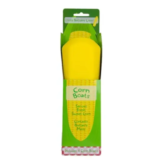 Talisman Designs Corn Boats for Corn-on-the-Cob, Set of 4, Yellow image {2}