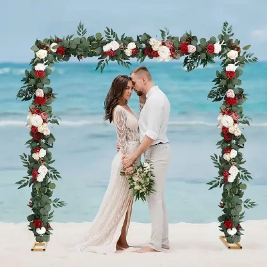 GARPROVM Stylish 6.6FT Square Wedding Arch Stand Arbor for Outdoor Events image {4}