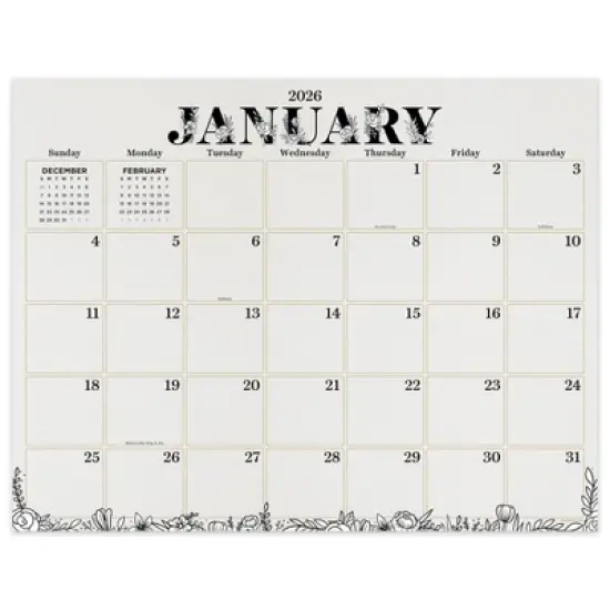 TF Publishing 22.5"x17.5" 2026 Floral Large Desk Pad Monthly Blotter Calendar image {5}