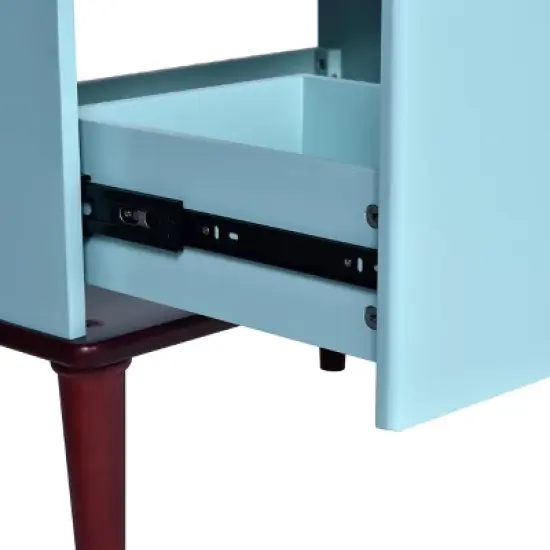 30'' Bathroom Vanity with Ceramic Sink, Solid Wood Frame Modern Bathroom Storage Cabinet with 2 Soft-Close Drawers, Blue - ModernLuxe image {11}