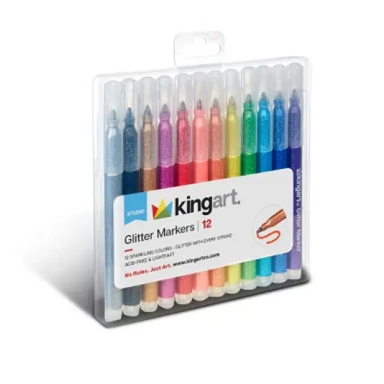 KINGART Glitter Markers 12 Colors image {5}