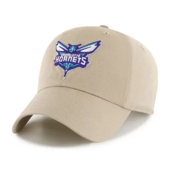 NBA Charlotte Hornets Khaki Clean Up Hat: Cotton Twill, Adjustable Strap image {2}
